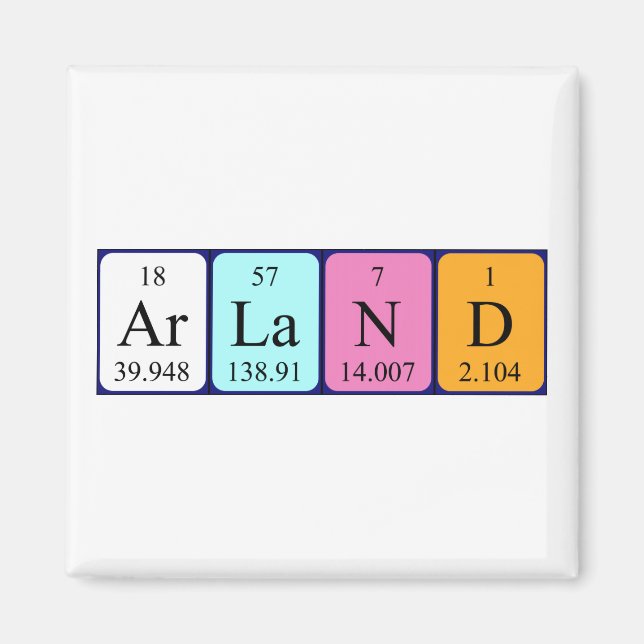 Arland periodic table name magnet (Front)