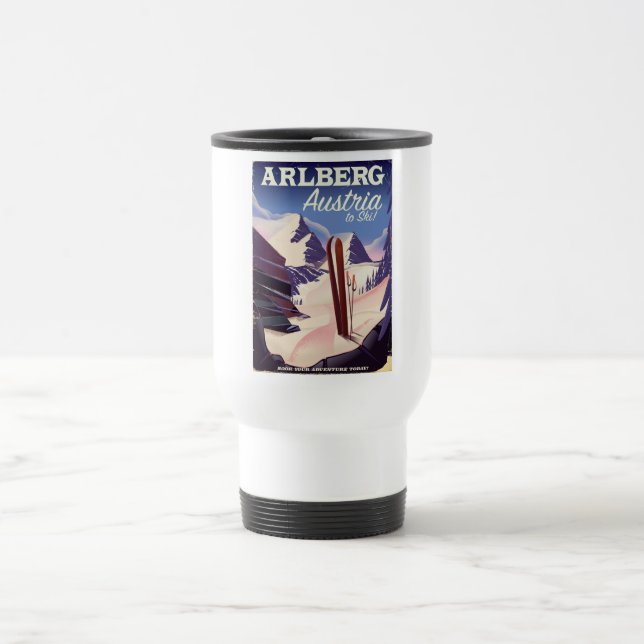 Arlberg Austria ski travel poster Mug (Center)