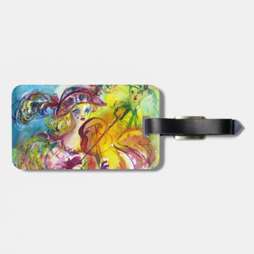 ARLECCHINA  VIOLINIST  Venetian Carnival Night Luggage Tag