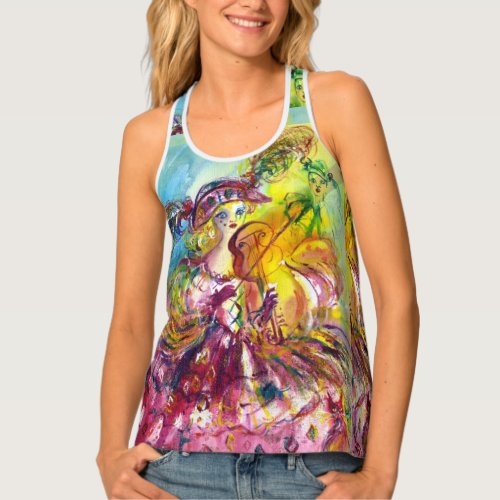 ARLECCHINA  VIOLINIST  Venetian Carnival Night Tank Top