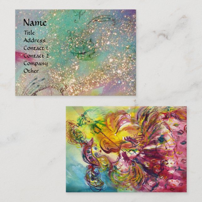 ARLECCHINA VIOLINIST,Violin ,Music,Theater Artist, Business Card (Front/Back)