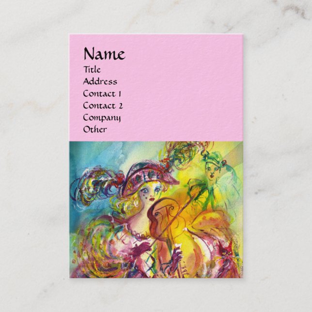 ARLECCHINA VIOLINIST,Violin ,Music,Theater Artist, Business Card (Front)