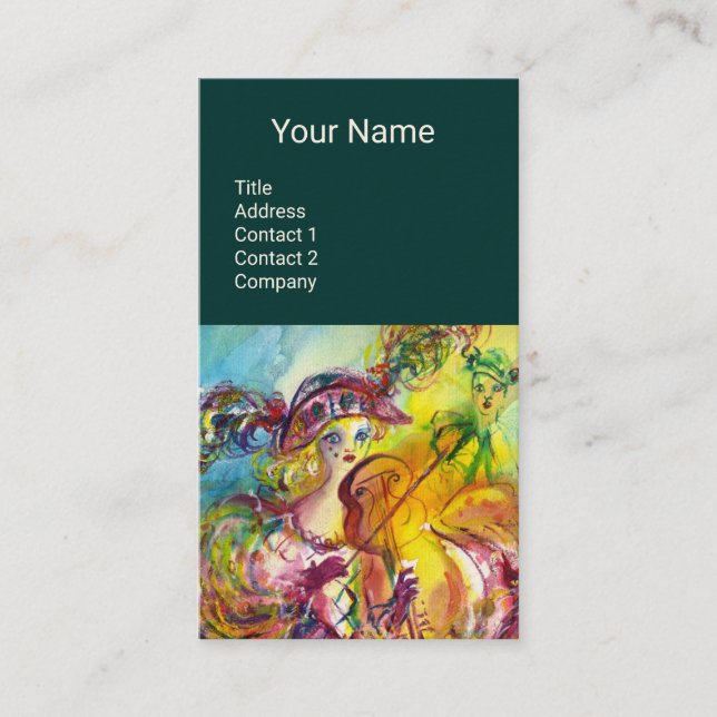 ARLECCHINA VIOLINIST,Violin ,Music,Theater Artist, Business Card (Front)