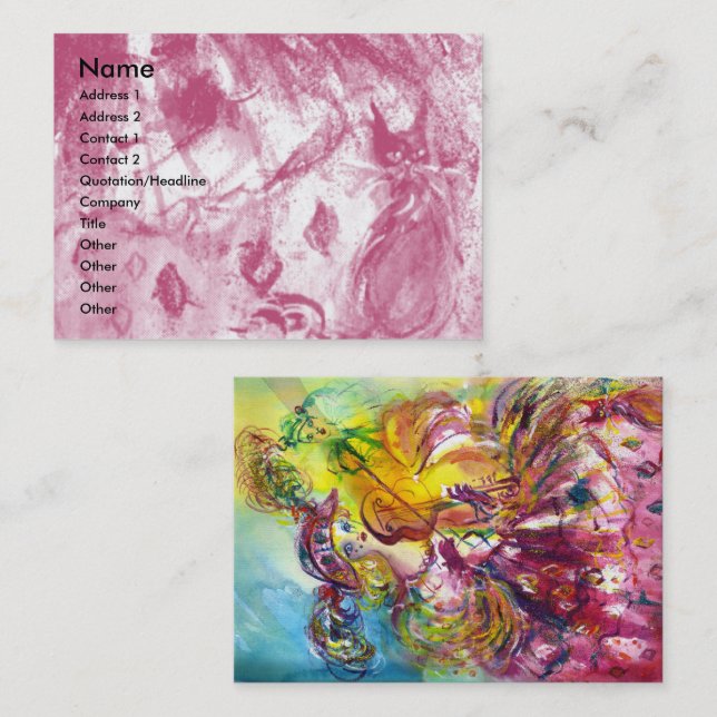 ARLECCHINA VIOLINIST,Violin ,Music,Theater Artist, Business Card (Front/Back)