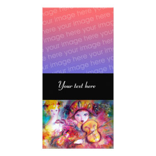 ARLECCHINO AND COLOMBINA pink red Card