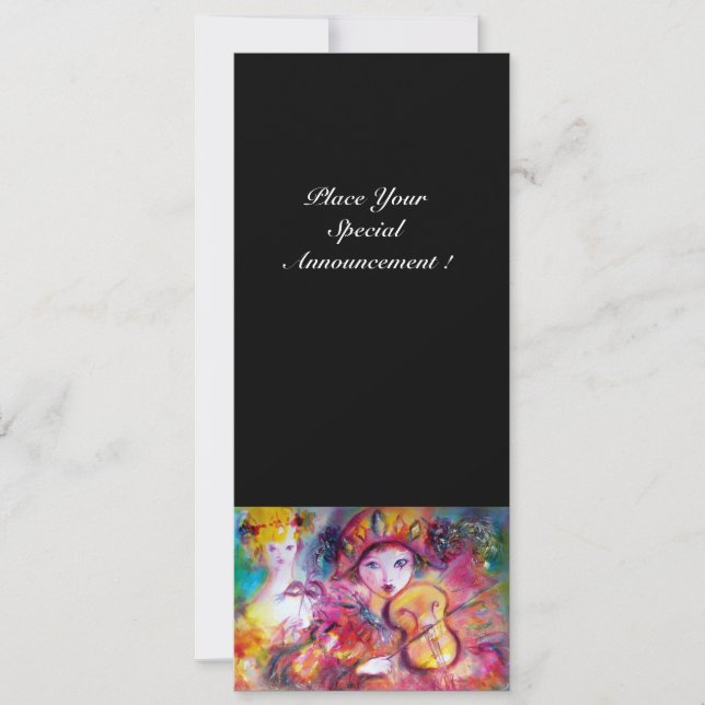 ARLECCHINO AND COLOMBINA /Venetian Mardi Gras Announcement (Front)