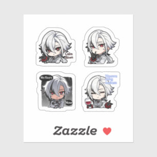 Arlecchino Genshin Impact 4 Pack Sticker Sheet