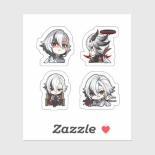 Arlecchino Genshin Impact 4 Pack Sticker Sheet Ext