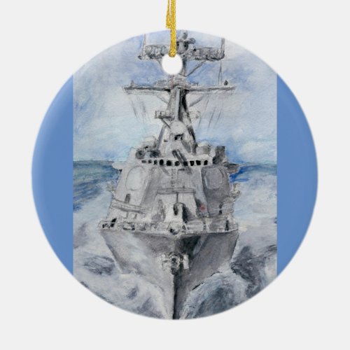  Arleigh Burke Class Destroyer Ceramic Ornament