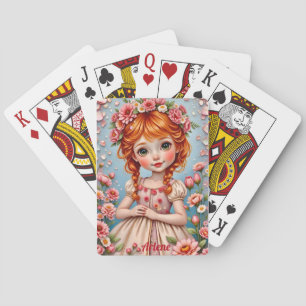 ARLENE ~ FLORAL Coronet ~ Cute Girl ~ Playing Card