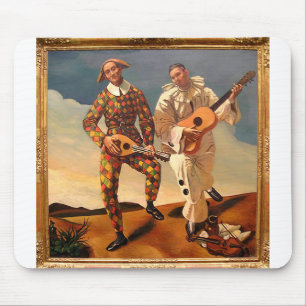 Arlequin et Pierrot Mouse Pad