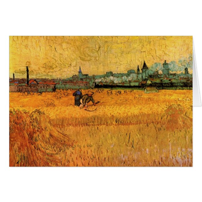 Arles: View from Wheat Fields by Vincent van Gogh Cards (Front Horizontal)