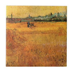 Arles: View from Wheat Fields by Vincent van Gogh Ceramic Tile