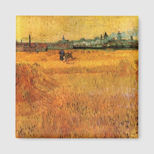 Arles View from Wheat Fields by Vincent van Gogh Magnet