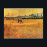 Arles: View from Wheat Fields by Vincent van Gogh Postcard<br><div class="desc">Arles: View from the Wheat Fields by Vincent van Gogh is a vintage fine art post impressionism landscape nature painting. A view of peasant farmers on a farm working in a field of wheat harvesting the crops. The town of Arles, France is in the distance. About the artist: Vincent Willem...</div>
