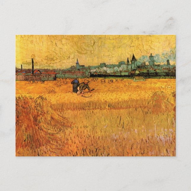 Arles: View from Wheat Fields by Vincent van Gogh Postcard (Front)