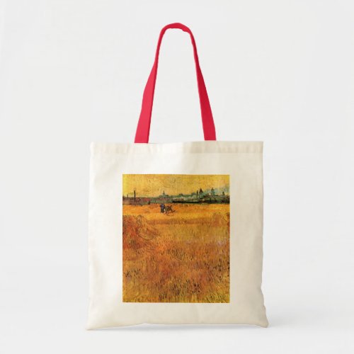 Arles View from Wheat Fields by Vincent van Gogh Tote Bag