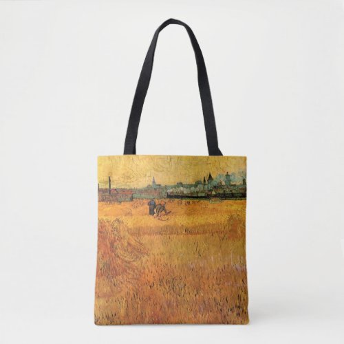 Arles View from Wheat Fields by Vincent van Gogh Tote Bag