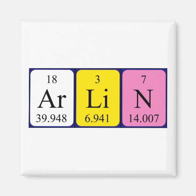 Arlin periodic table name magnet (Front)