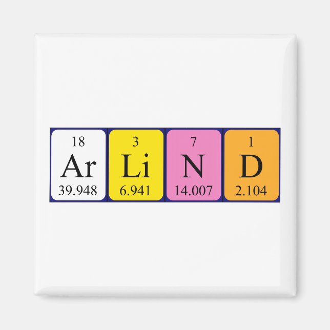 Arlind periodic table name magnet (Front)