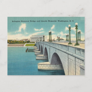 Arlington Bridge, Lincoln Memorial, Washington D.C Postcard