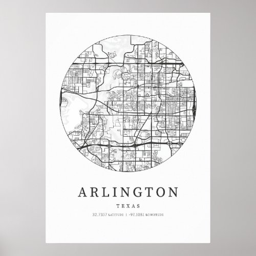 Arlington Cartography Map Poster