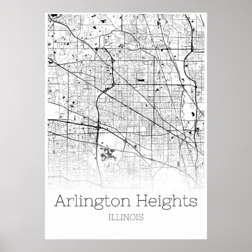 Arlington Heights Map _ Illinois _ City Map Poster