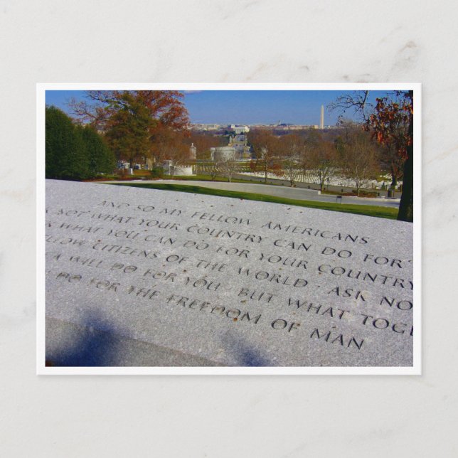 arlington jfk memorial border postcard (Front)