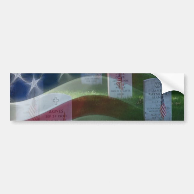 Arlington National Cemetery, American Flag Bumper Sticker (Front)
