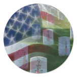 Arlington National Cemetery, American Flag Classic Round Sticker
