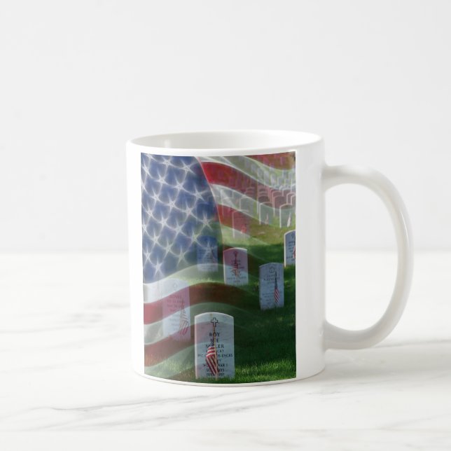 Arlington National Cemetery, American Flag Coffee Mug (Right)