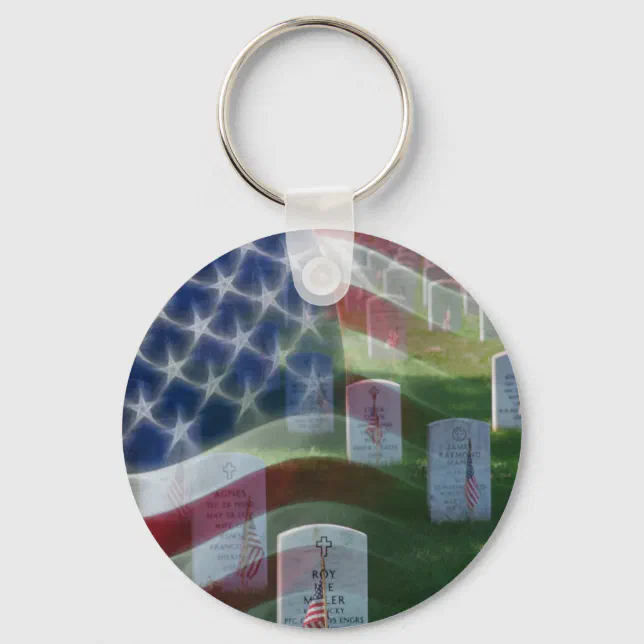 Arlington National Cemetery, American Flag Keychain | Zazzle