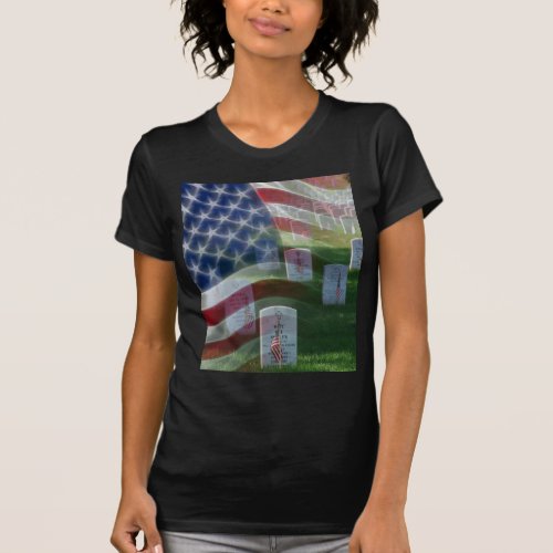 Arlington National Cemetery American Flag T_Shirt