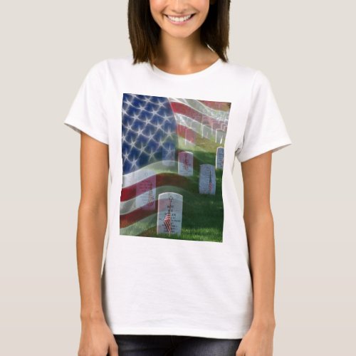 Arlington National Cemetery American Flag T_Shirt