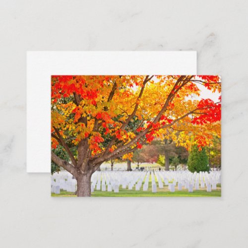 Arlington National Cemetery in Autumn Business Card