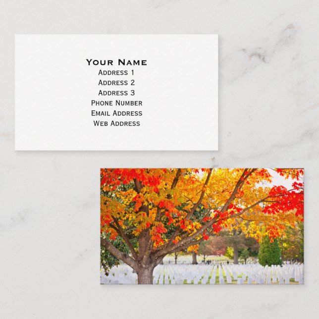 Arlington National Cemetery in Autumn Business Card (Front/Back)