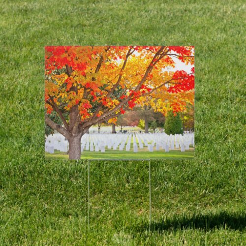 Arlington National Cemetery in Autumn Sign