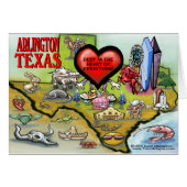 Arlington Texas Cartoon Map (Front Horizontal)