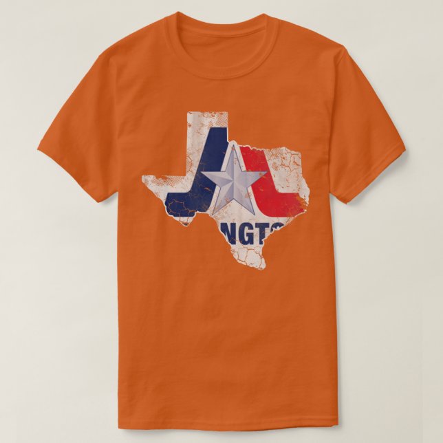 Arlington Texas Flag Map Vintage Fade T-Shirt (Design Front)