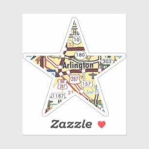 Arlington Texas Map Sticker
