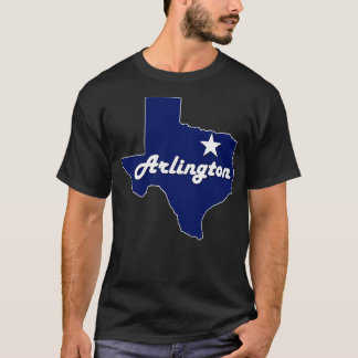 Arlington Texas Navy Blue Lone State Map TShirt