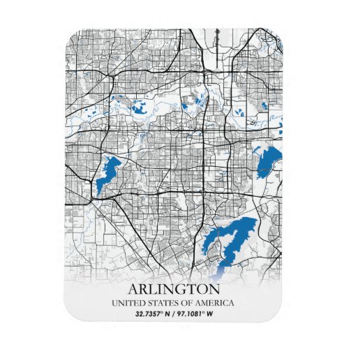 Arlington Texas USA City Travel City Map Magnet