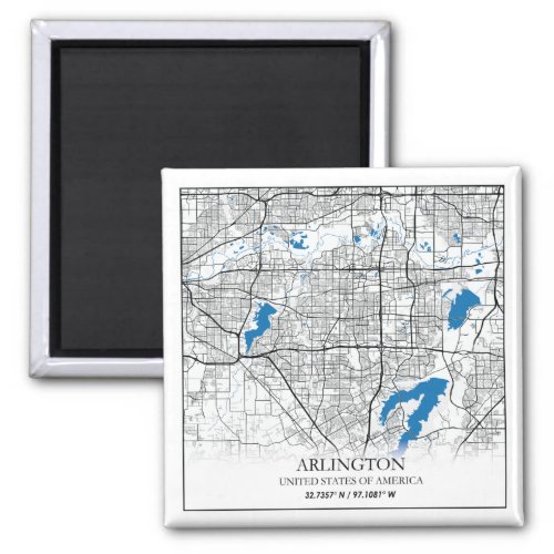 Arlington Texas USA City Travel City Map Magnet