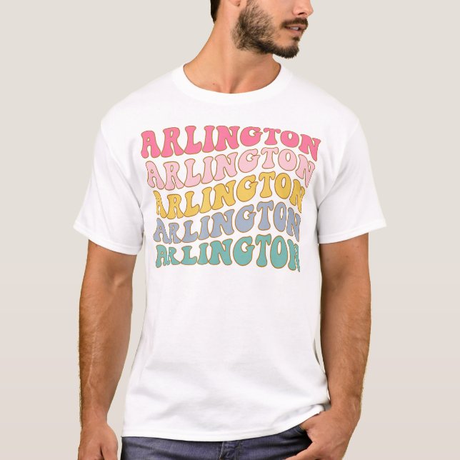 Arlington TX Arlington Texas Retro Bachelorette Bo T-Shirt (Front)