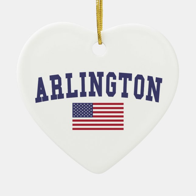 Arlington VA Flag Ceramic Ornament (Front)