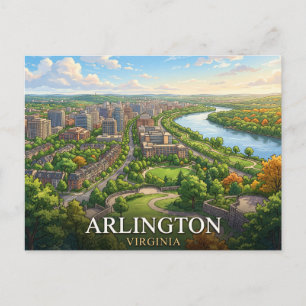 Arlington Virginia Travel Scenic Cityscape Postcard