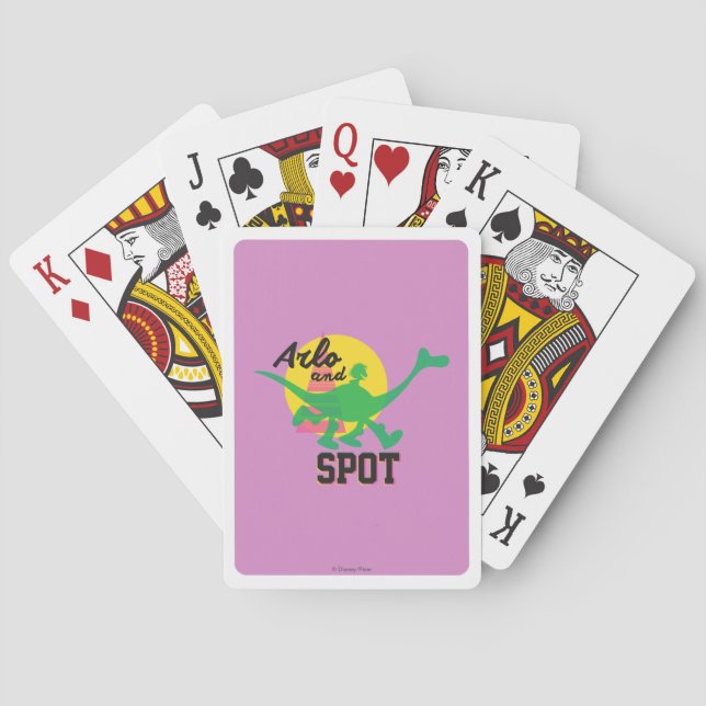 Arlo And Spot Sunset Playing Cards (Back)