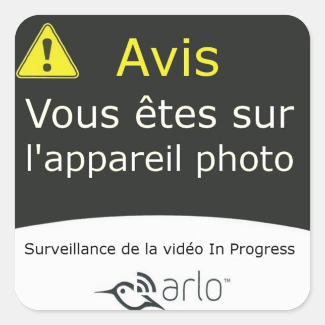 Arlo - French Translation Square Sticker (Front)
