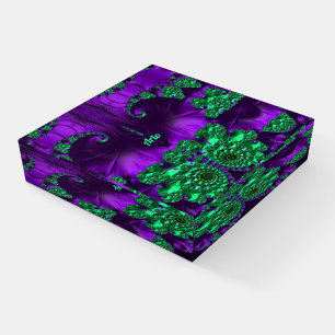 ARLO ~ Green Purple Fractal  Paperweight