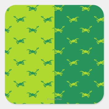 Arlo Half Color Running Square Sticker by gooddinosaur at Zazzle